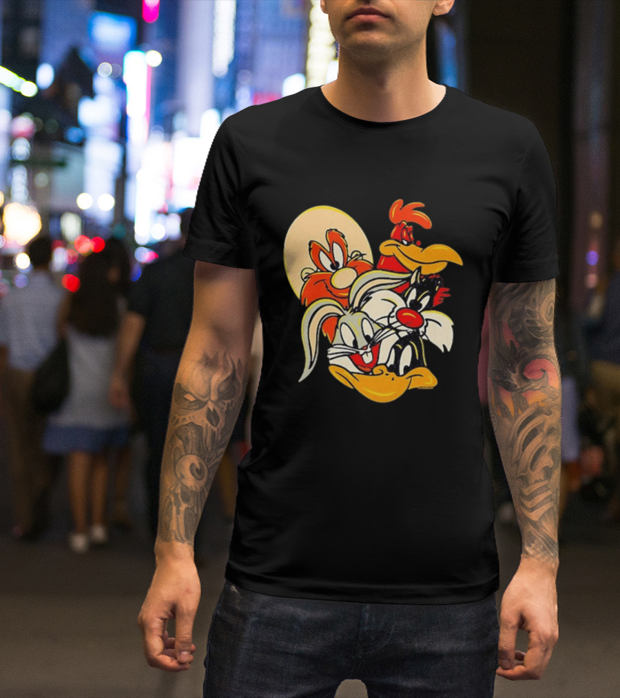 Looney Tunes Smiling Faces Bugs Bunny Sylvester Foghorn Leghorn Taz T-Shirt