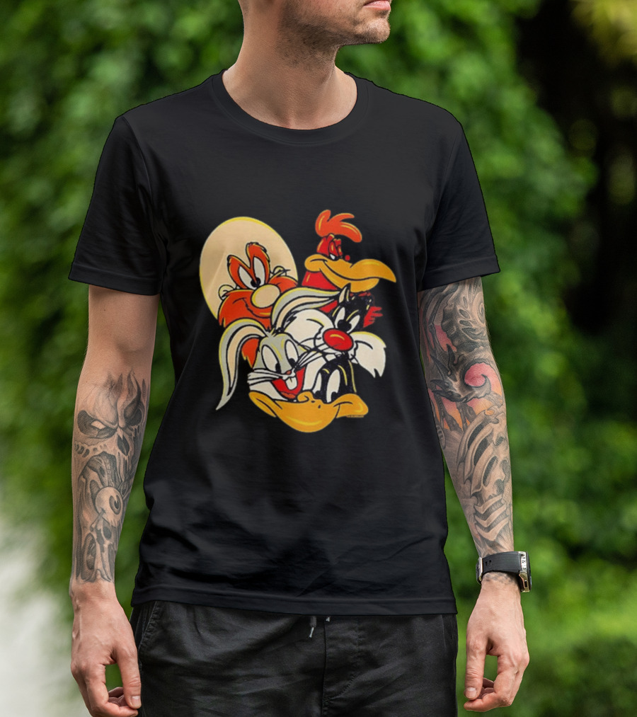 Looney Tunes Smiling Faces Bugs Bunny Sylvester Foghorn Leghorn Taz T-Shirt