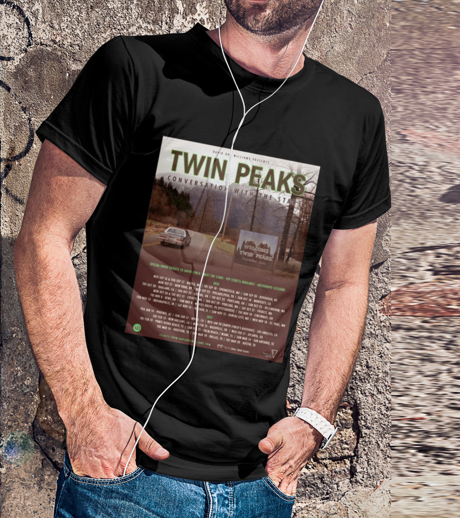 David Roy Williams Presents Twin Peaks Conversation With The Stars Tour Featuring Special Tribute To David Lynch 2023 2024 T-Shirt