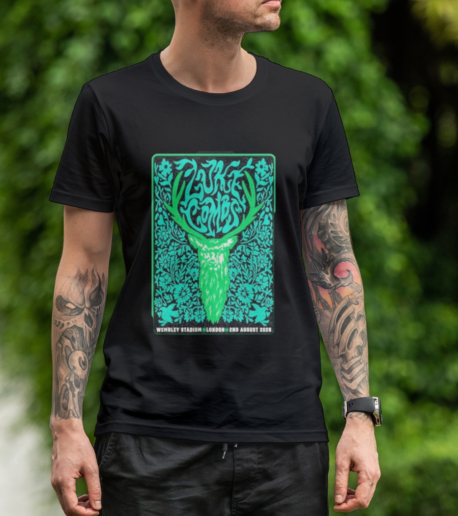 Luke Combs Wembley Stadium London August 2 2026 Deer Antlers Floral T-Shirt