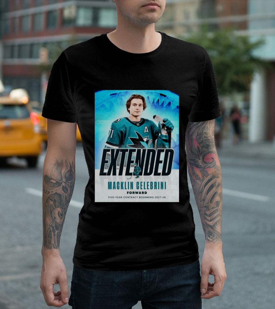 Extended Macklin Celebrini Forward Five Year Contract Beginning 2027 28 T-Shirt