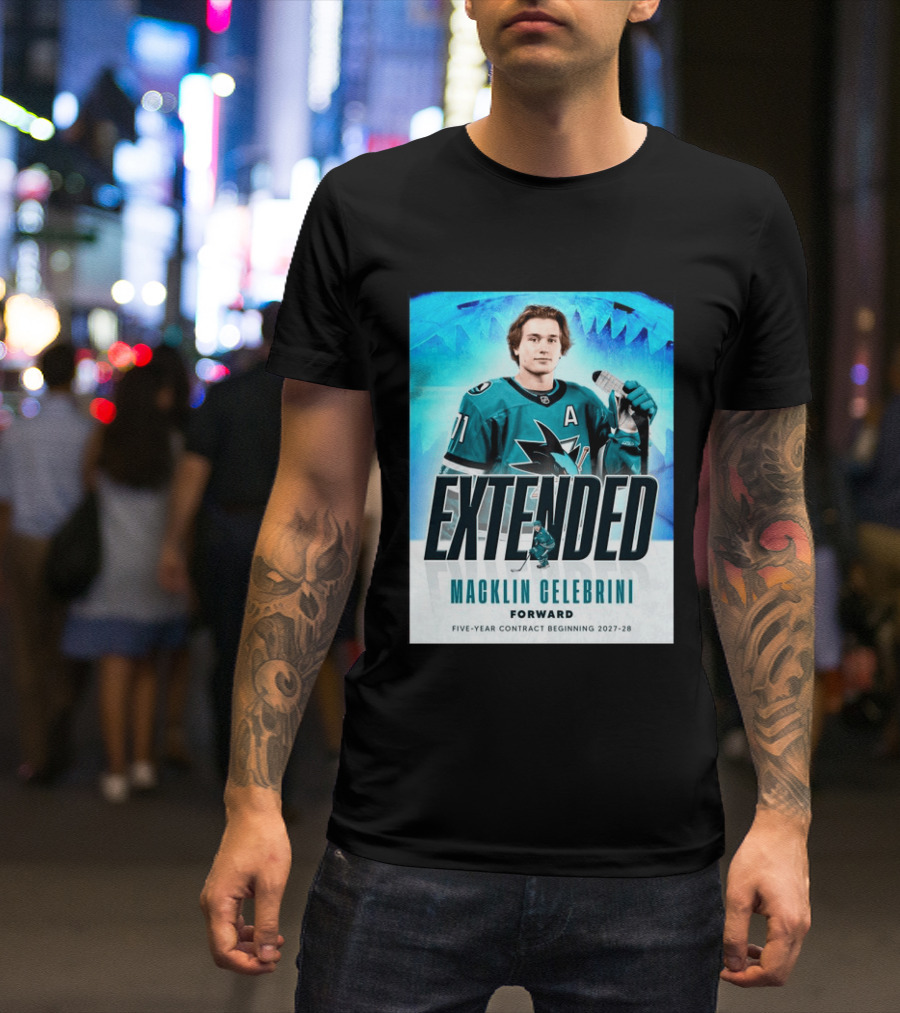 Extended Macklin Celebrini Forward Five Year Contract Beginning 2027 28 T-Shirt