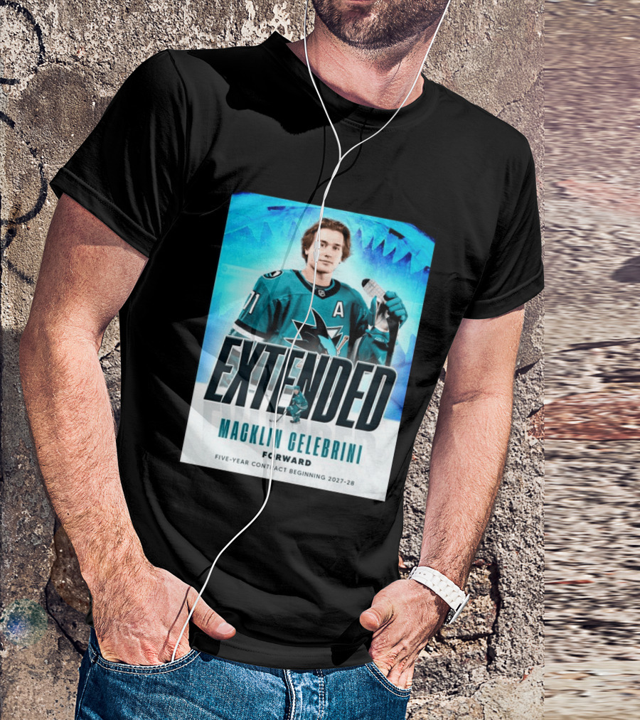Extended Macklin Celebrini Forward Five Year Contract Beginning 2027 28 T-Shirt