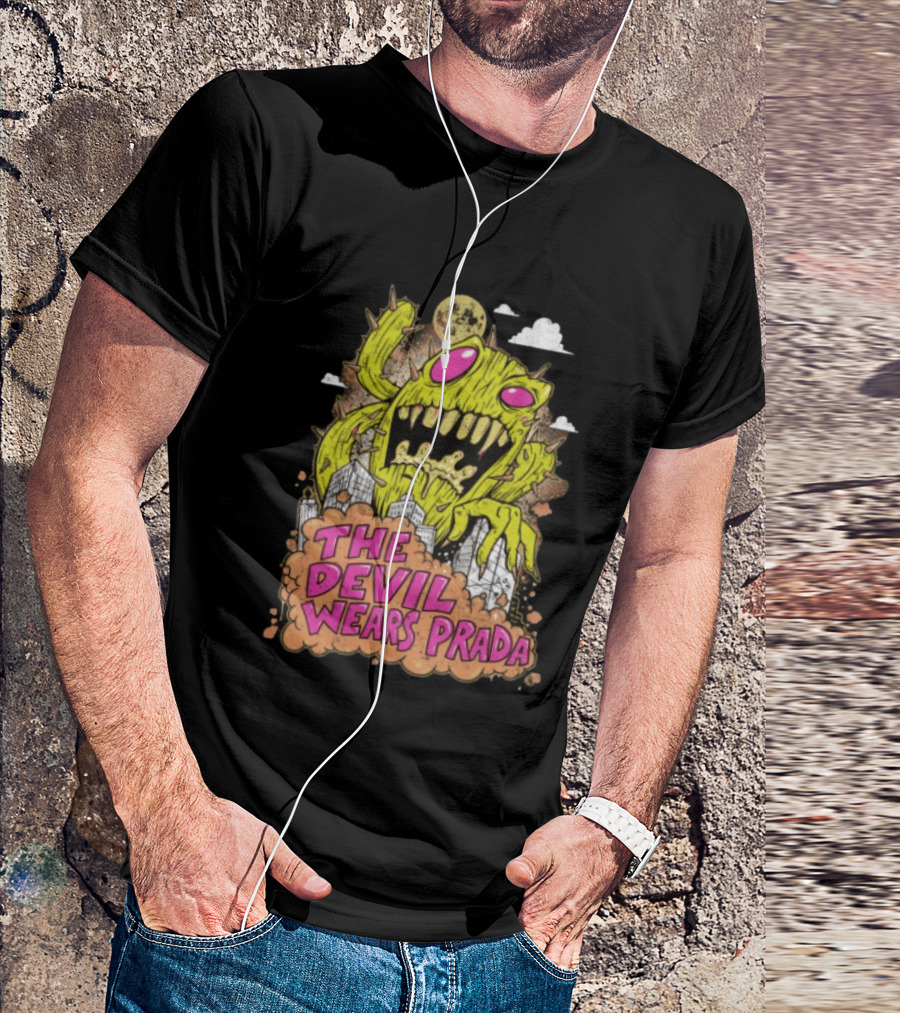 The Devil Wears Prada Cactuszilla Monster In Cityscape T-Shirt