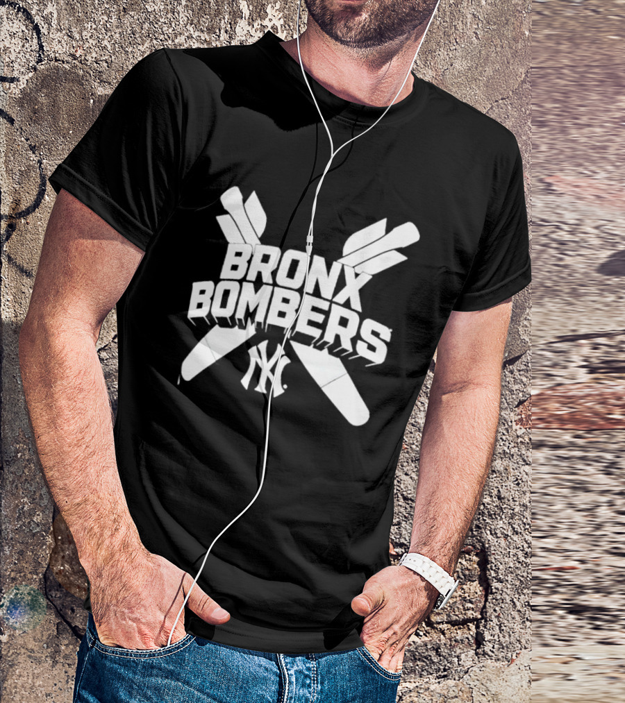 New York Yankees Bronx Bombers NY Logo With Baseball Bats T-Shirt