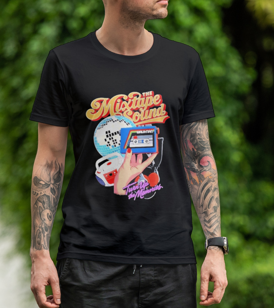 The Mixtape Sound Walkman Turn Up The Memories Disco Vibes T-Shirt