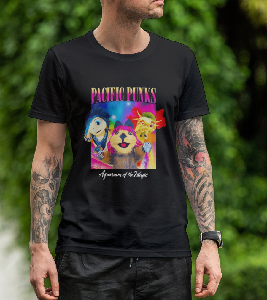 Pacific Punks Aquarium Of The Pacific Puppet Characters Colorful T-Shirt