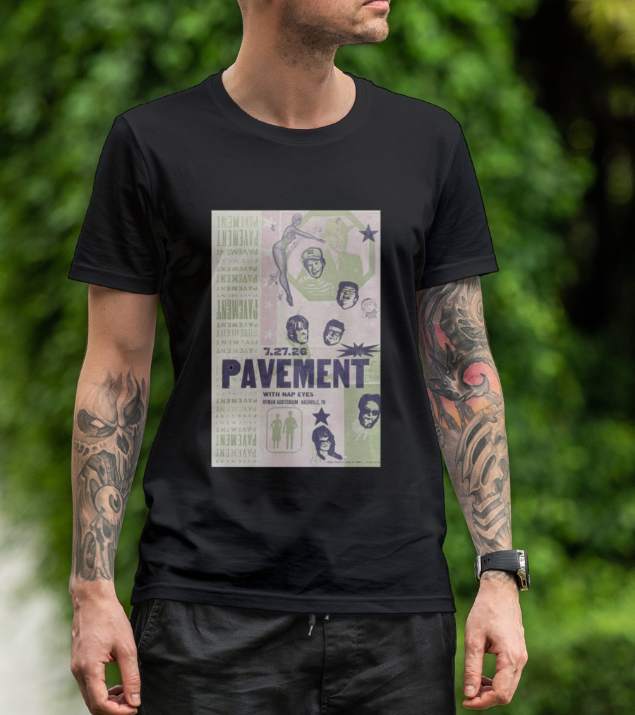Pavement With Nap Eyes Ryman Auditorium Nashville Jul 27 2026 T-Shirt