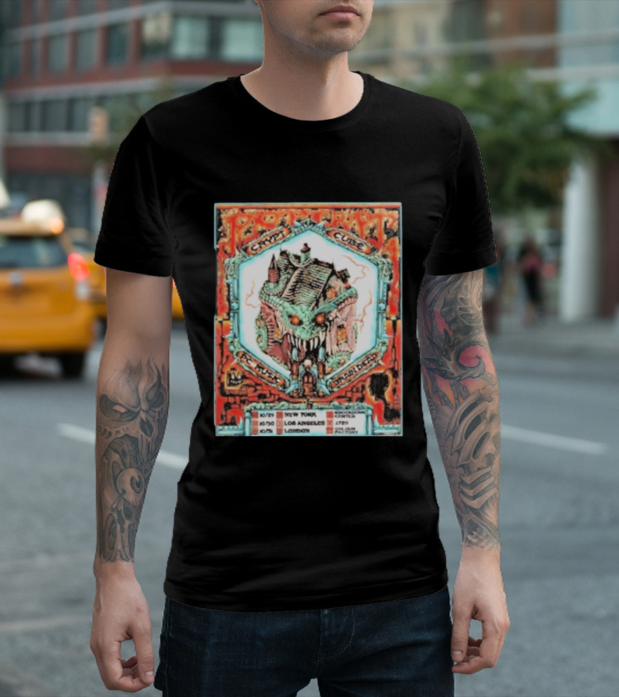Pop Crypt Crypto Graphic Cube PC Music Brain Dead 2026 Tour New York Los Angeles London T-Shirt