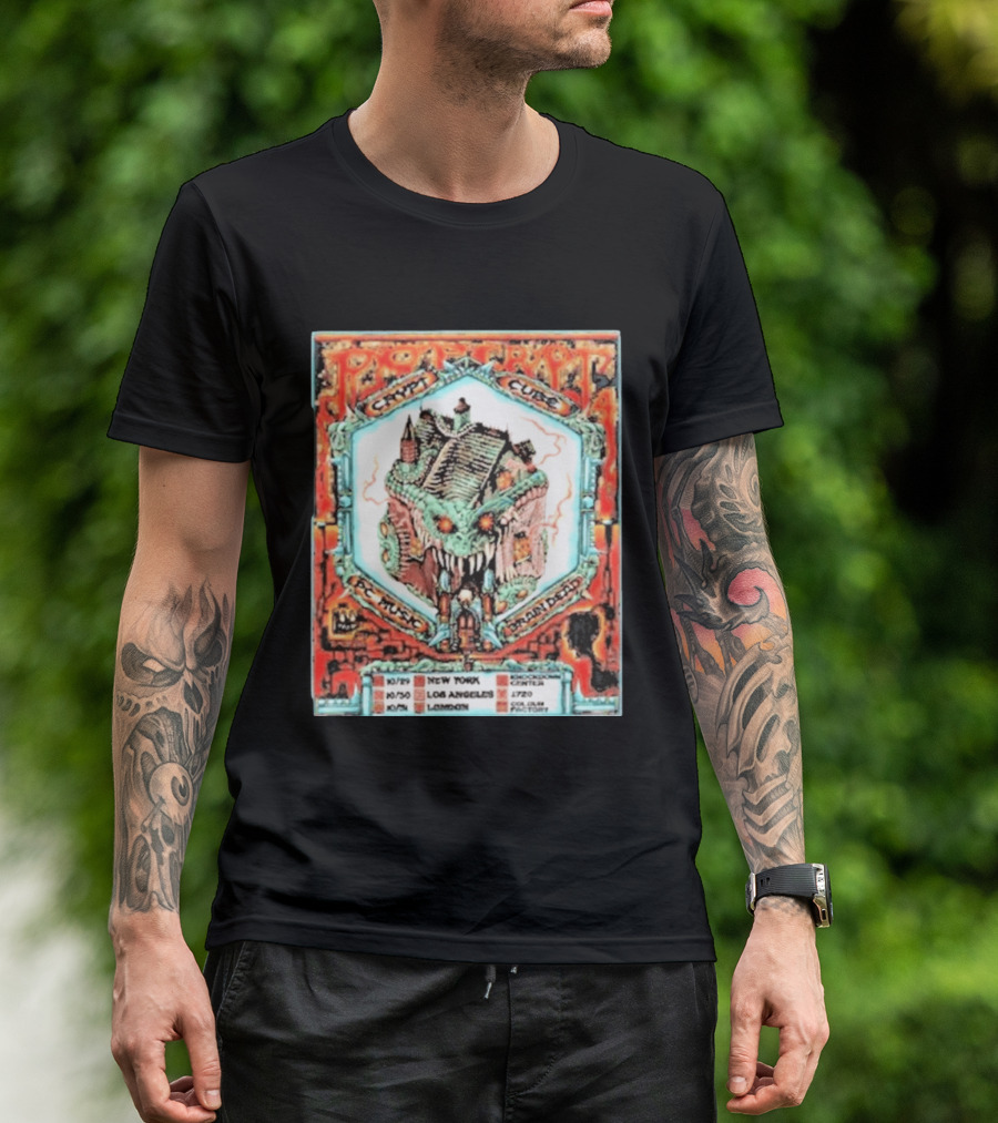 Pop Crypt Crypto Graphic Cube PC Music Brain Dead 2026 Tour New York Los Angeles London T-Shirt