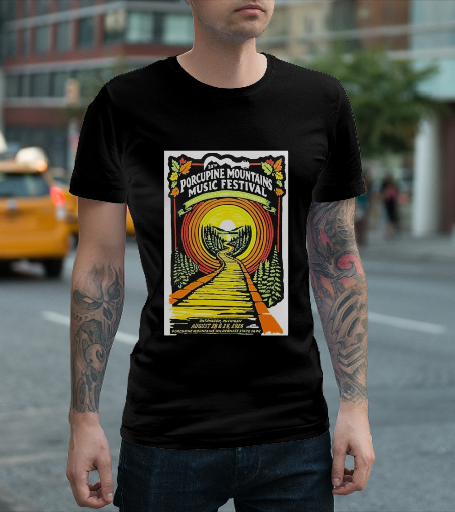 20th Porcupine Mountains Music Festival August 28 29 2026 Ontonagon Michigan Porcupine Mountains Wilderness State Park T-Shirt