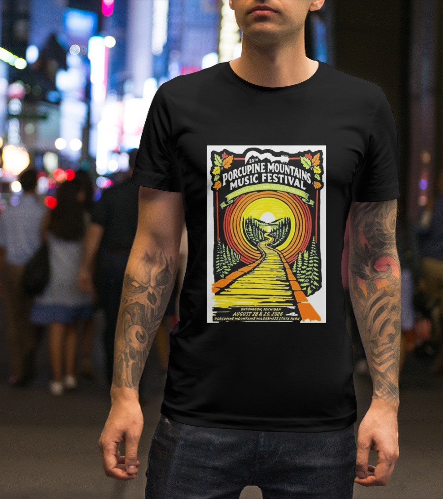 20th Porcupine Mountains Music Festival August 28 29 2026 Ontonagon Michigan Porcupine Mountains Wilderness State Park T-Shirt