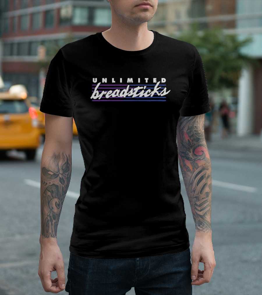 Unlimited Breadsticks Unsolved 2026 Purple Blue Stripes T-Shirt