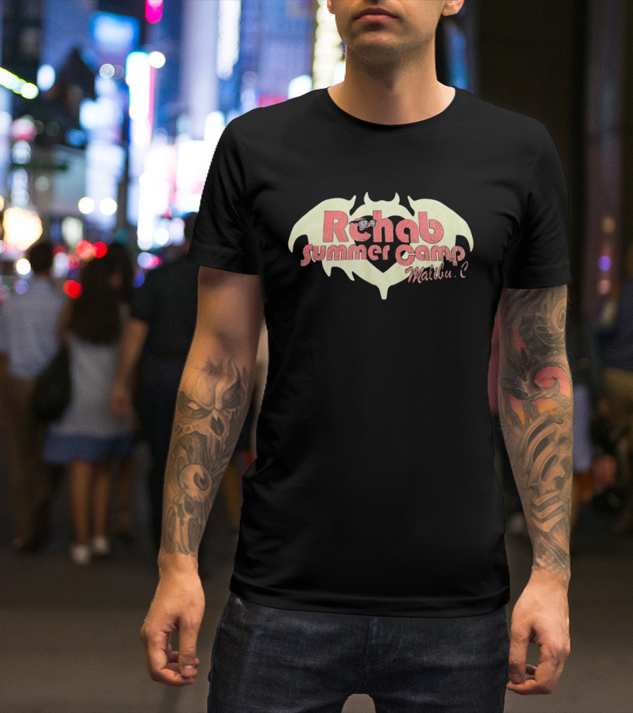 Rehab Summer Camp Malibu C Distressed Bat Wing T-Shirt