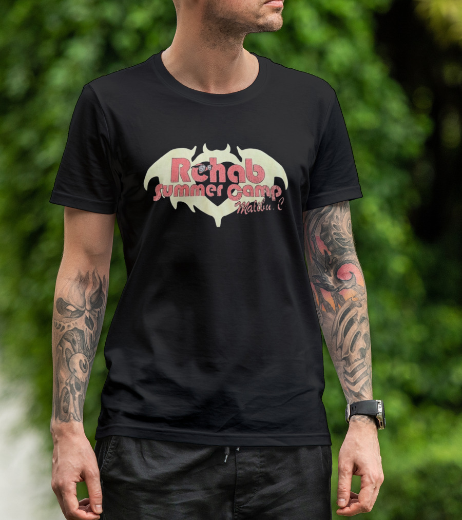 Rehab Summer Camp Malibu C Distressed Bat Wing T-Shirt