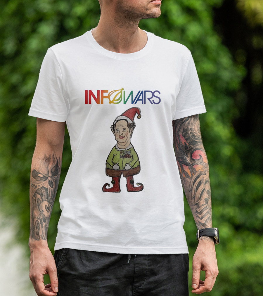 Infowars Elf Christmas Holiday Alex Jones Festive T-Shirt