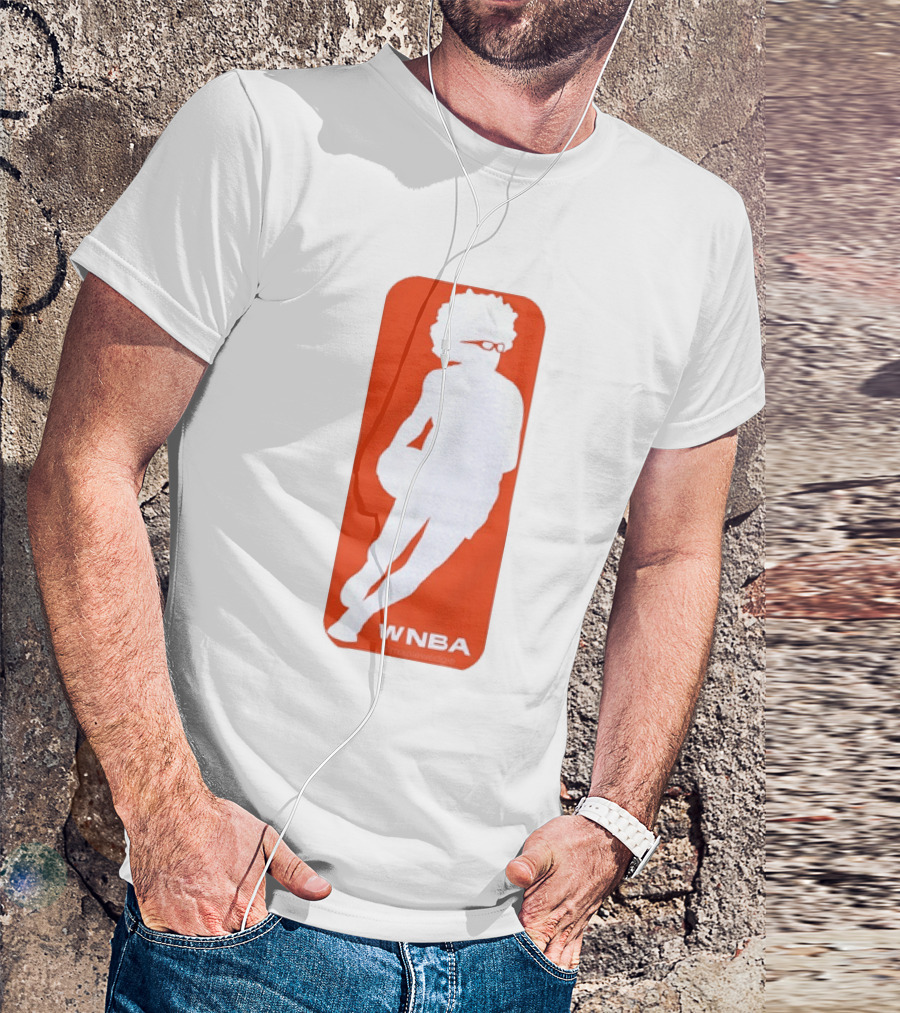 WNBA Maplewedgie Basketball Player White Silhouette On Orange T-Shirt