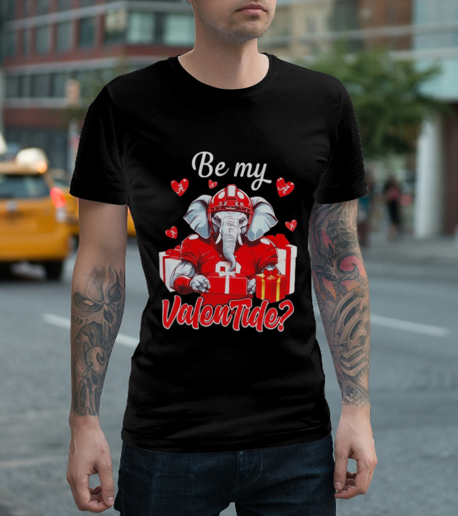 Be My ValenTide Alabama Crimson Tide Elephant Sports Valentine T-Shirt
