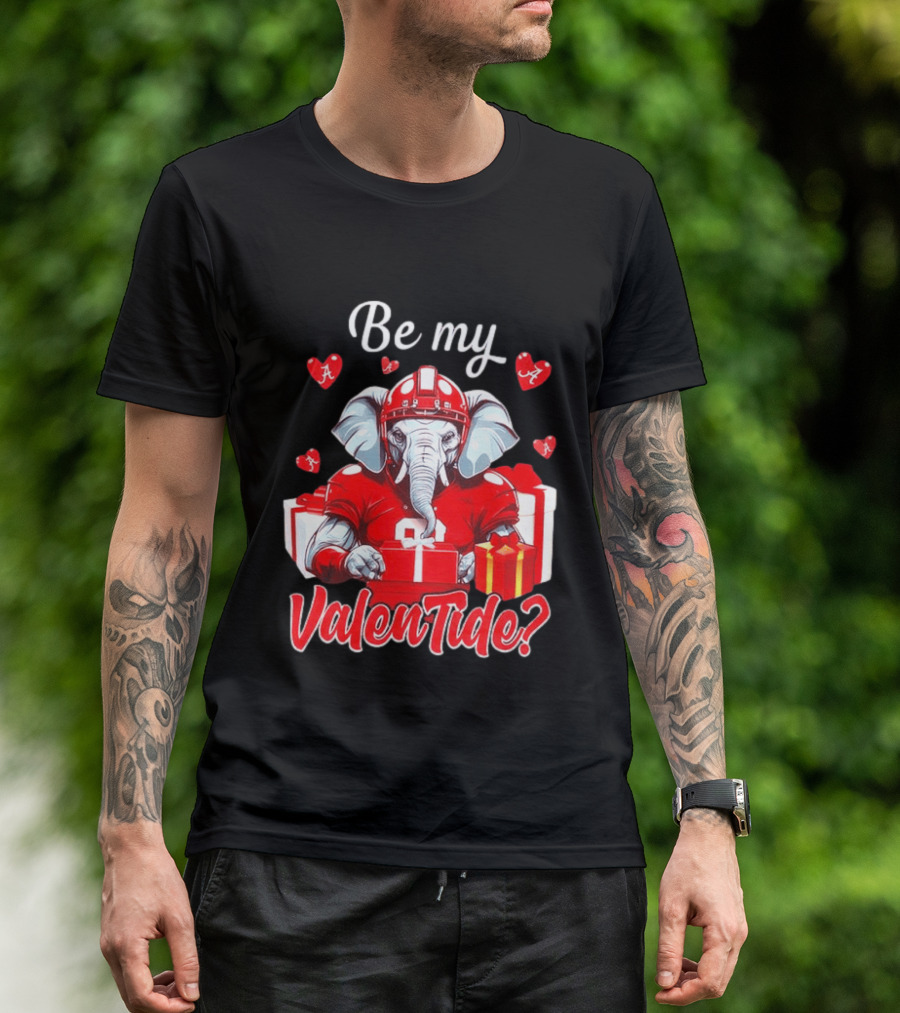 Be My ValenTide Alabama Crimson Tide Elephant Sports Valentine T-Shirt