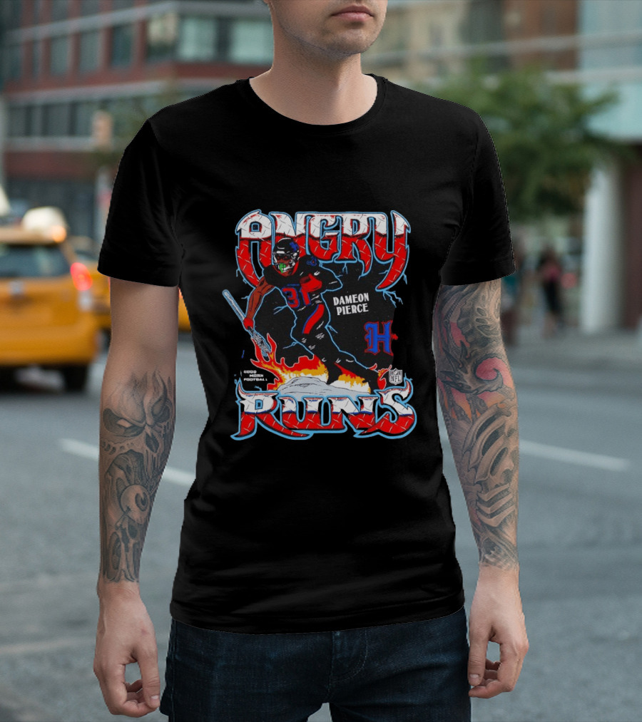 Angry Runs Dameon Pierce Houston Texans NFL 2024 T-Shirt