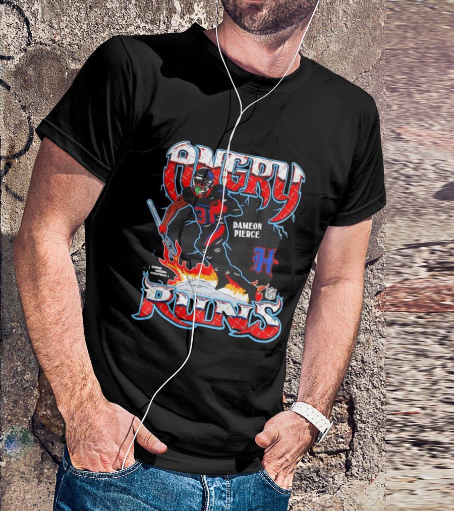 Angry Runs Dameon Pierce Houston Texans NFL 2024 T-Shirt