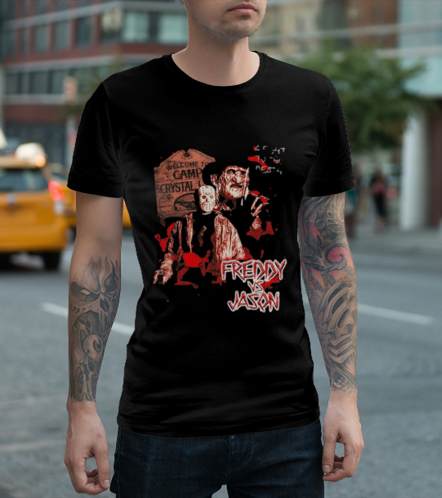 Freddy Vs Jason Welcome To Camp Crystal Lake Halloween T-Shirt
