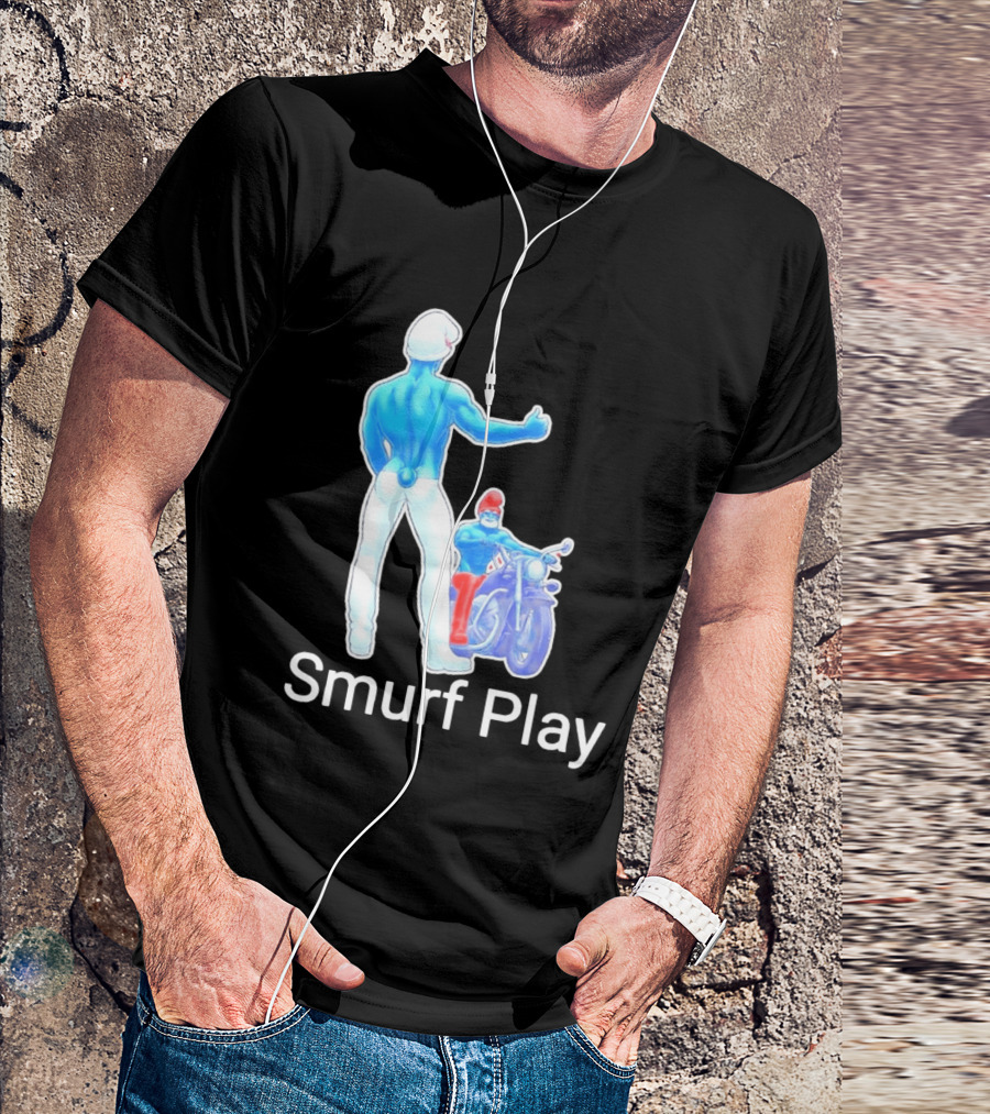 Smurf Play Gay LGBT Biker T-Shirt
