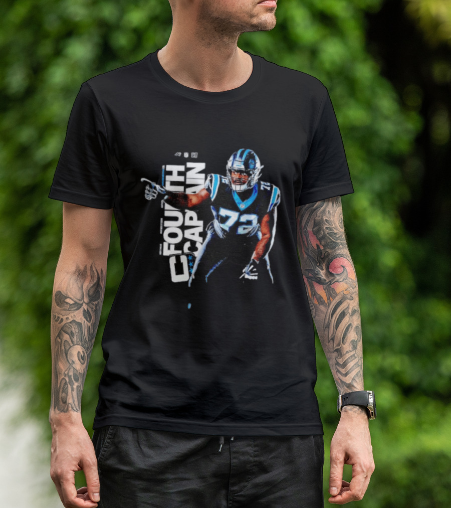 Taylor Moton Carolina Panthers Number 72 Fourth Captain T-Shirt