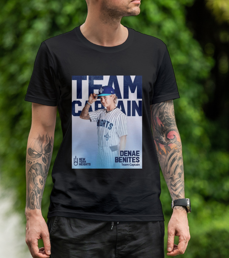 Team Captain Denae Benites New York Heights Baseball Team T-Shirt