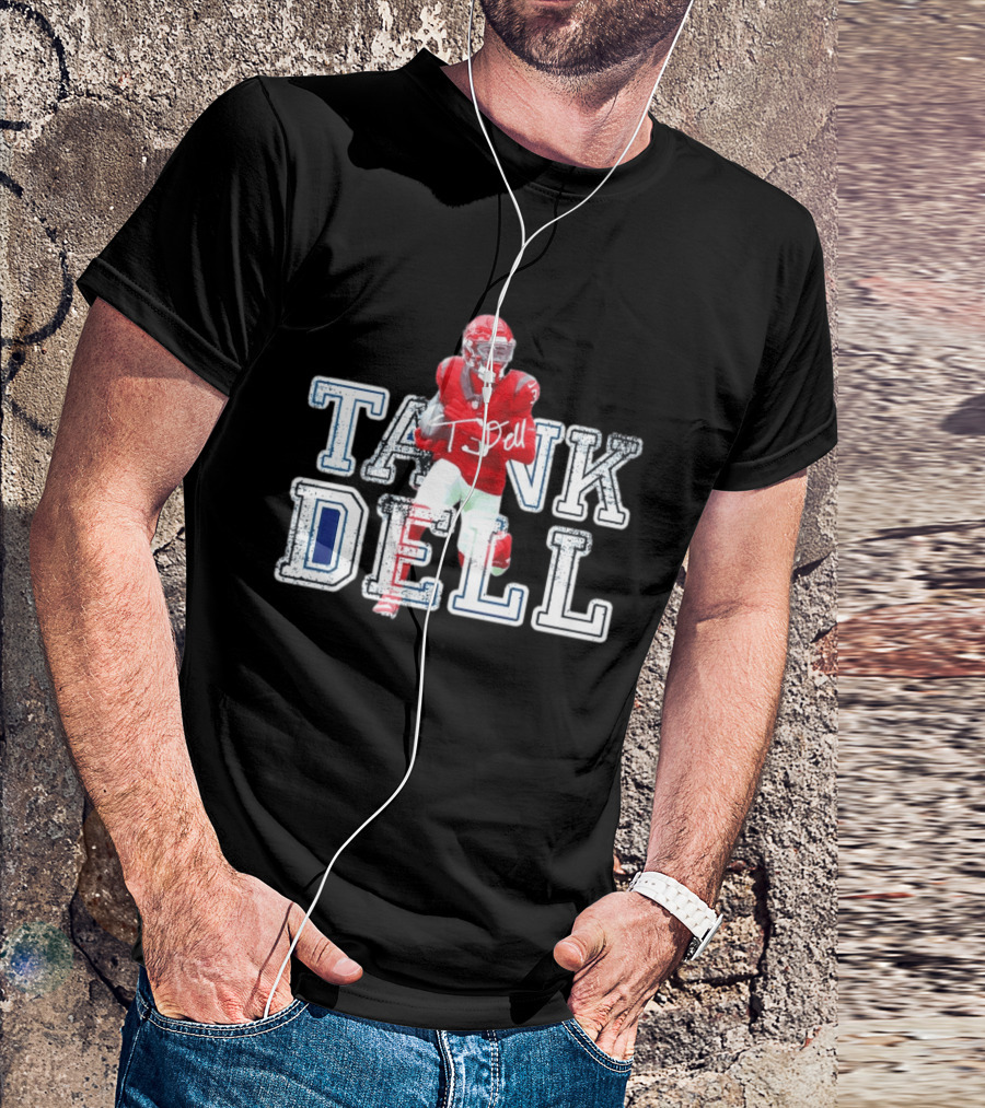 Houston Texans Tank Dell Football Player Run Action T-Shirt