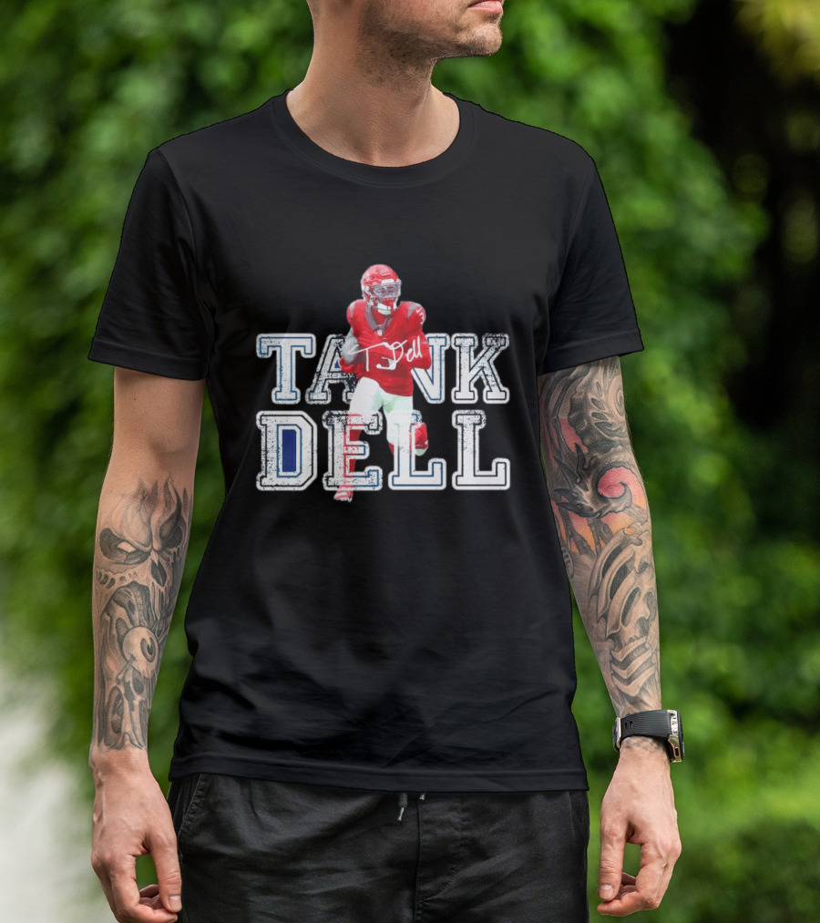 Houston Texans Tank Dell Football Player Run Action T-Shirt