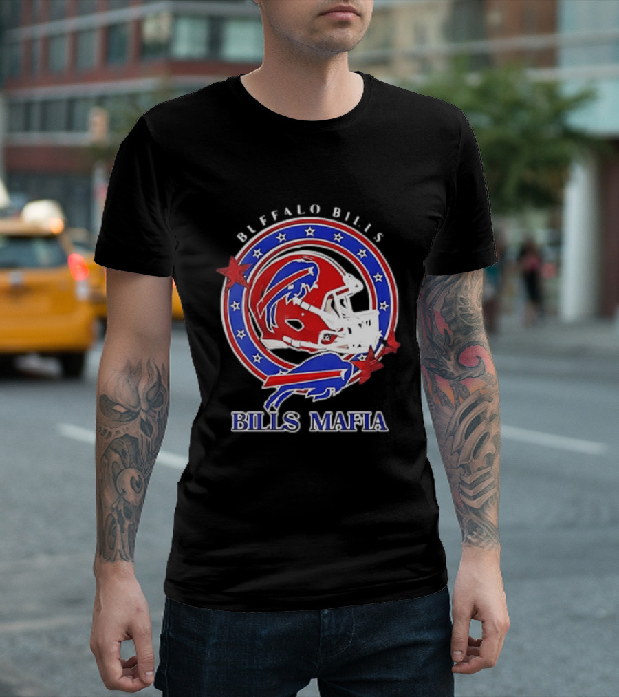Buffalo Bills Bills Mafia Football Helmet Stars Oval T-Shirt