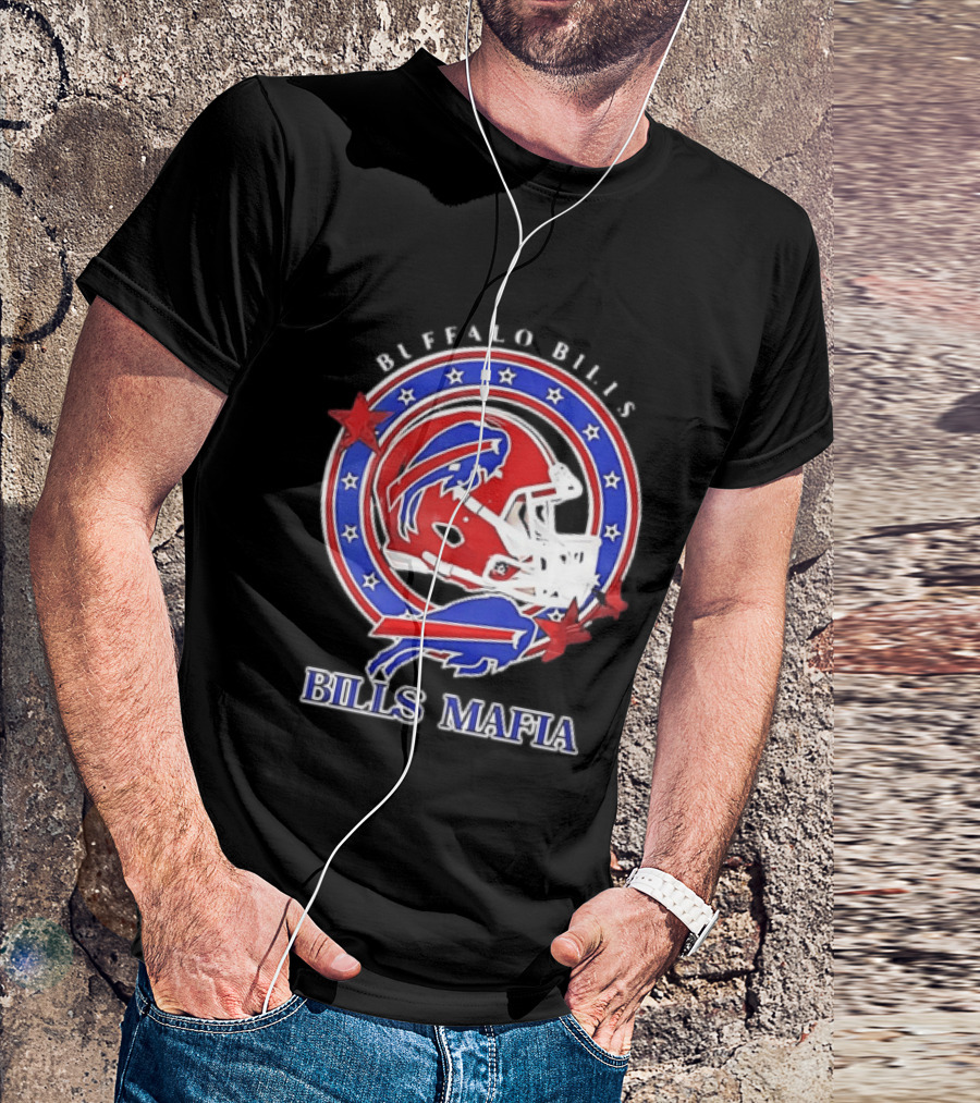 Buffalo Bills Bills Mafia Football Helmet Stars Oval T-Shirt