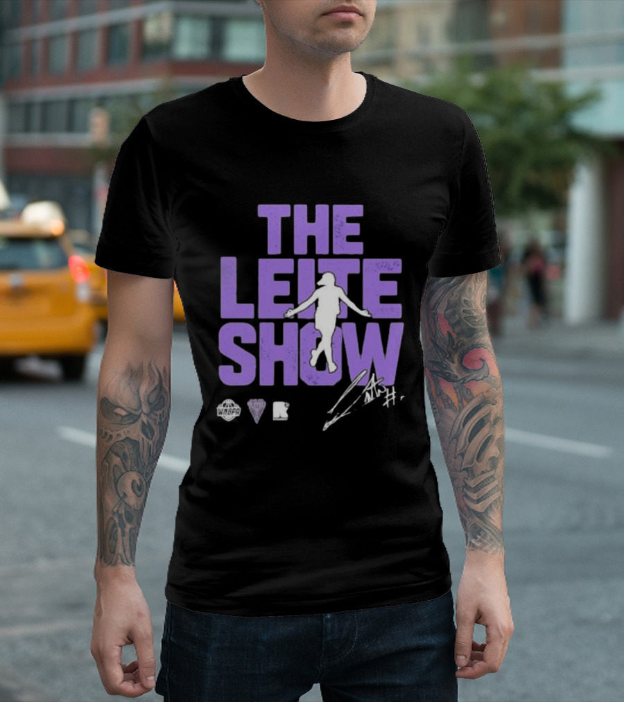 The Leite Show WNBPA Signature Purple Basketball T-Shirt