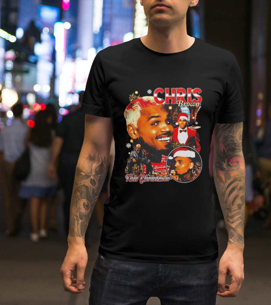 Chris Brown Holiday Festive Santa Hat This Christmas Celebration T-Shirt