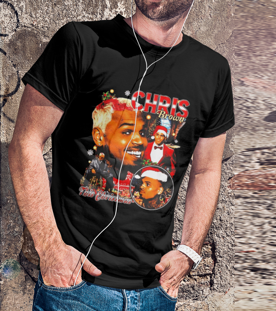 Chris Brown Holiday Festive Santa Hat This Christmas Celebration T-Shirt