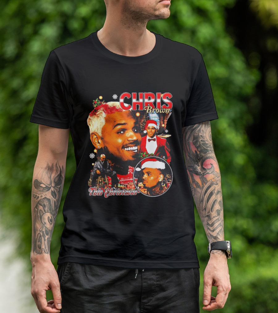 Chris Brown Holiday Festive Santa Hat This Christmas Celebration T-Shirt