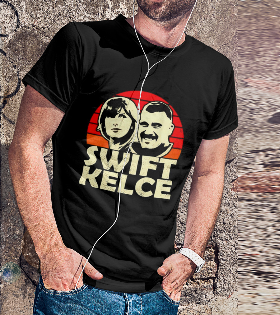 Kansas City Chiefs Swift Kelce Red Sunset T-Shirt