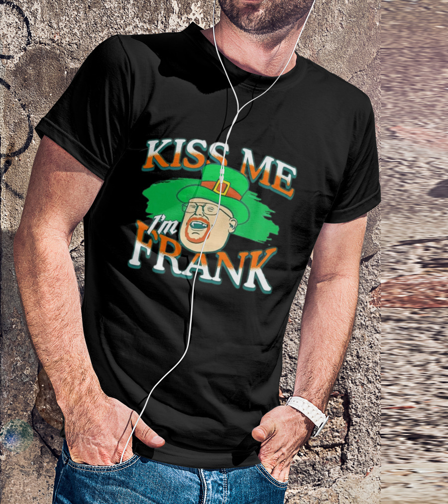 Kiss Me I'm Frank Leprechaun Hat Ginger Beard T-Shirt