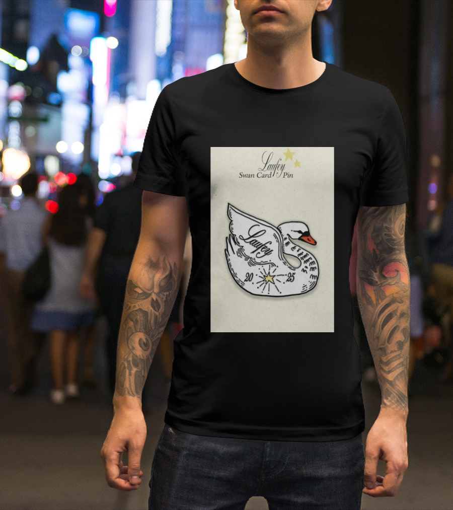 Laufey Swan Card Pin 2025 Stars Event T-Shirt