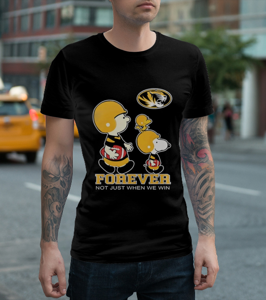 Peanuts Characters Football Mizzou Spirit Forever Not Just When We Win T-Shirt