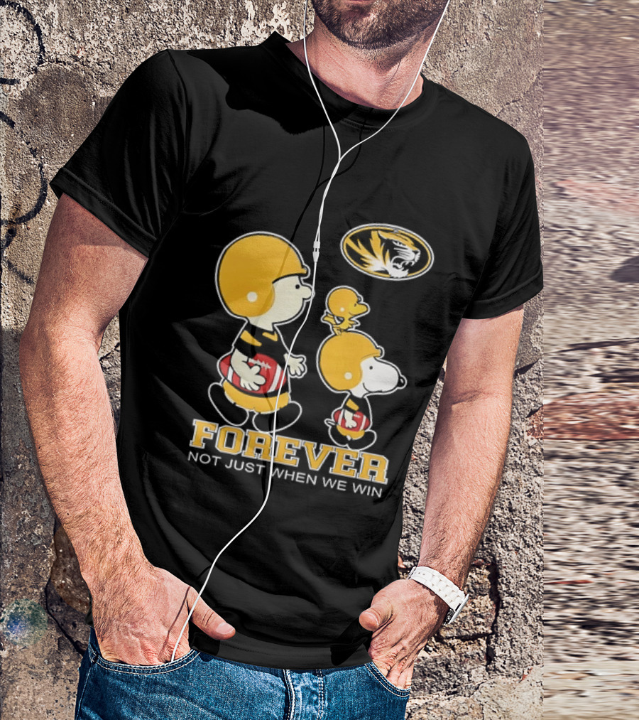 Peanuts Characters Football Mizzou Spirit Forever Not Just When We Win T-Shirt