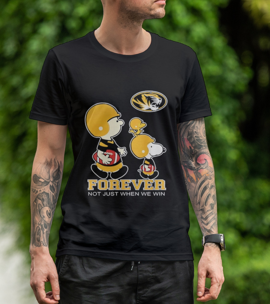 Peanuts Characters Football Mizzou Spirit Forever Not Just When We Win T-Shirt