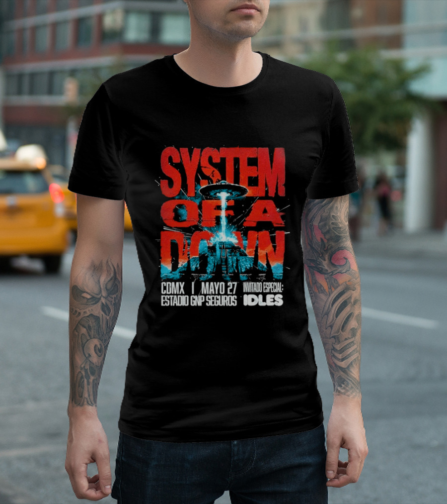 System Of A Down Mexico Tour 2026 CDMX Estadio GNP Seguros May 27 IDLES T-Shirt