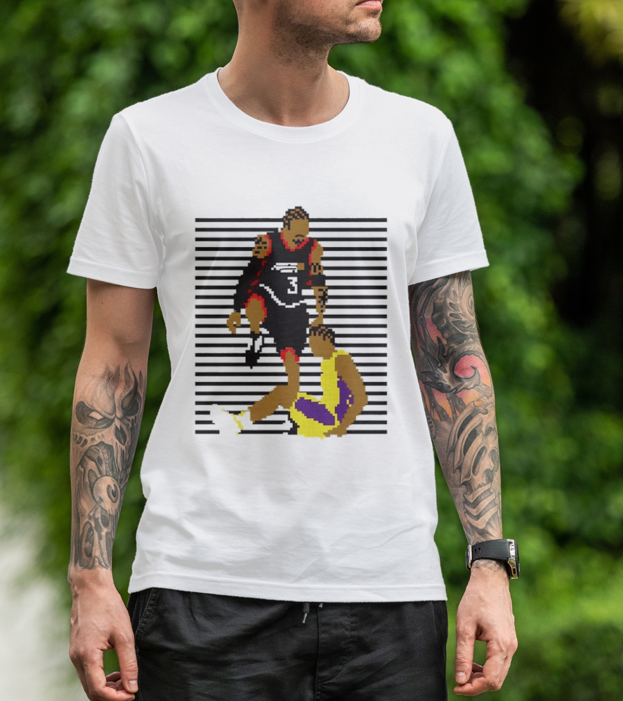 16 Bit Allen Iverson Steps Over Tyronn Lue Basketball Iconic Moment NBA Fans T-Shirt