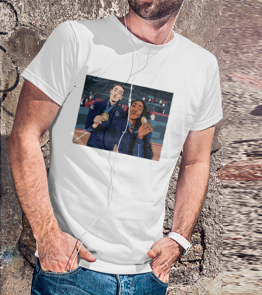 A'Ja Wilson Breanna Stewart Gold Medal Celebration WNBA T-Shirt