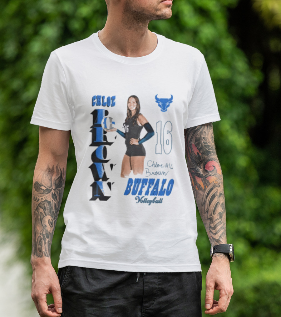 Chloe Brown Buffalo Volleyball Player Number 16 T-Shirt