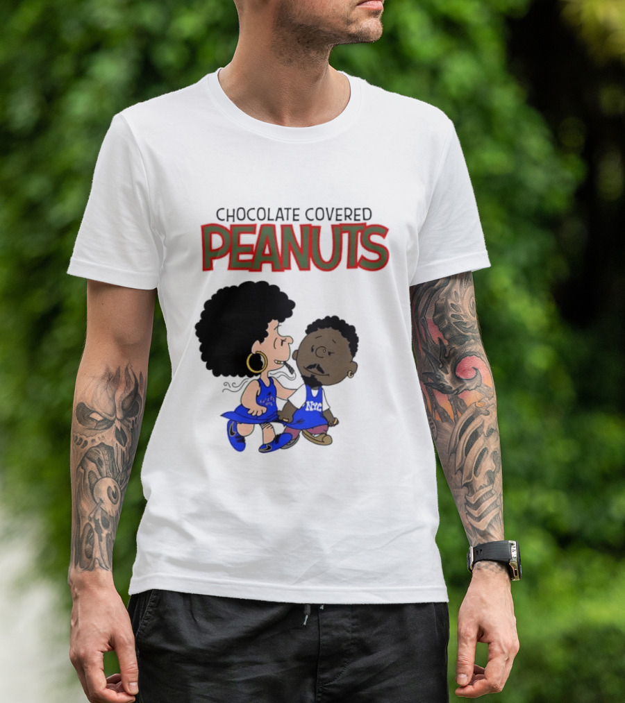 Chocolate Covered Peanuts Characters In Knicks Jerseys T-Shirt