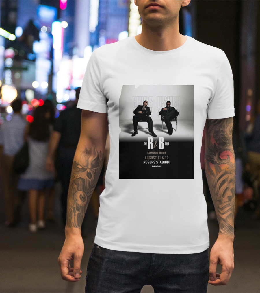 The R&B Tour Chris Usher Raymond Brown August 11 12 Rogers Stadium Live Nation T-Shirt