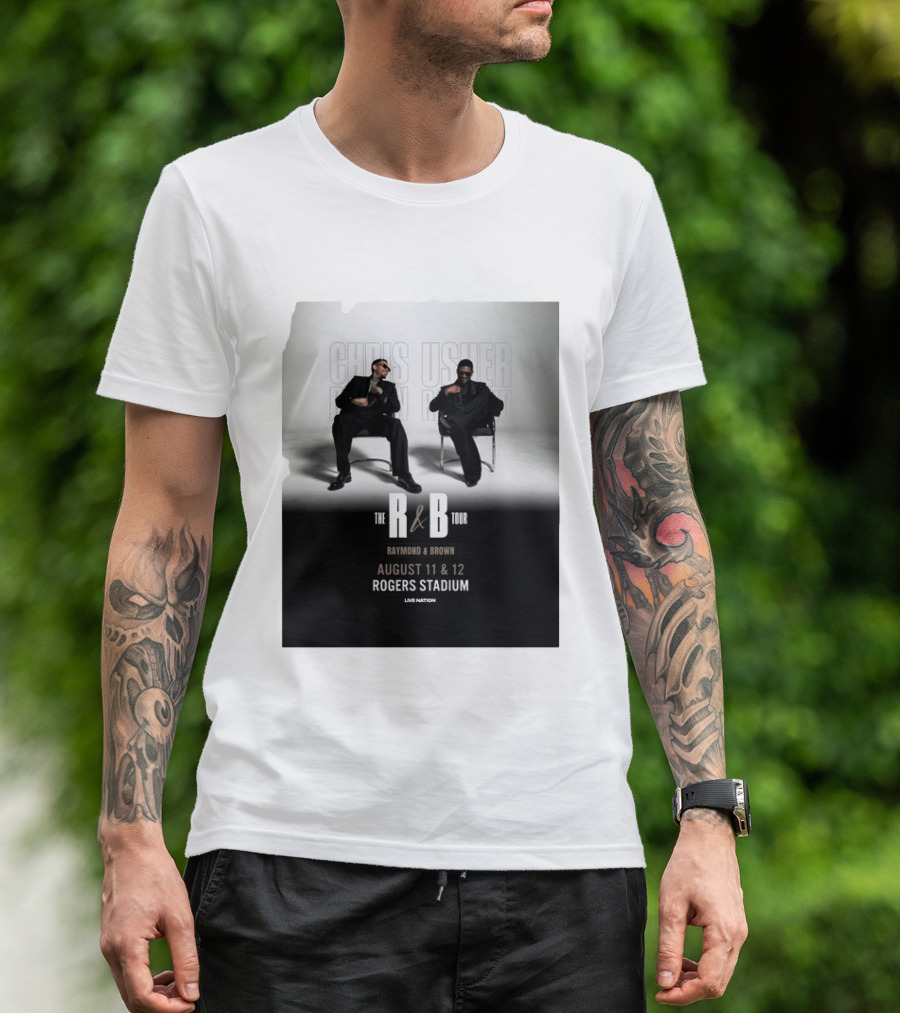 The R&B Tour Chris Usher Raymond Brown August 11 12 Rogers Stadium Live Nation T-Shirt